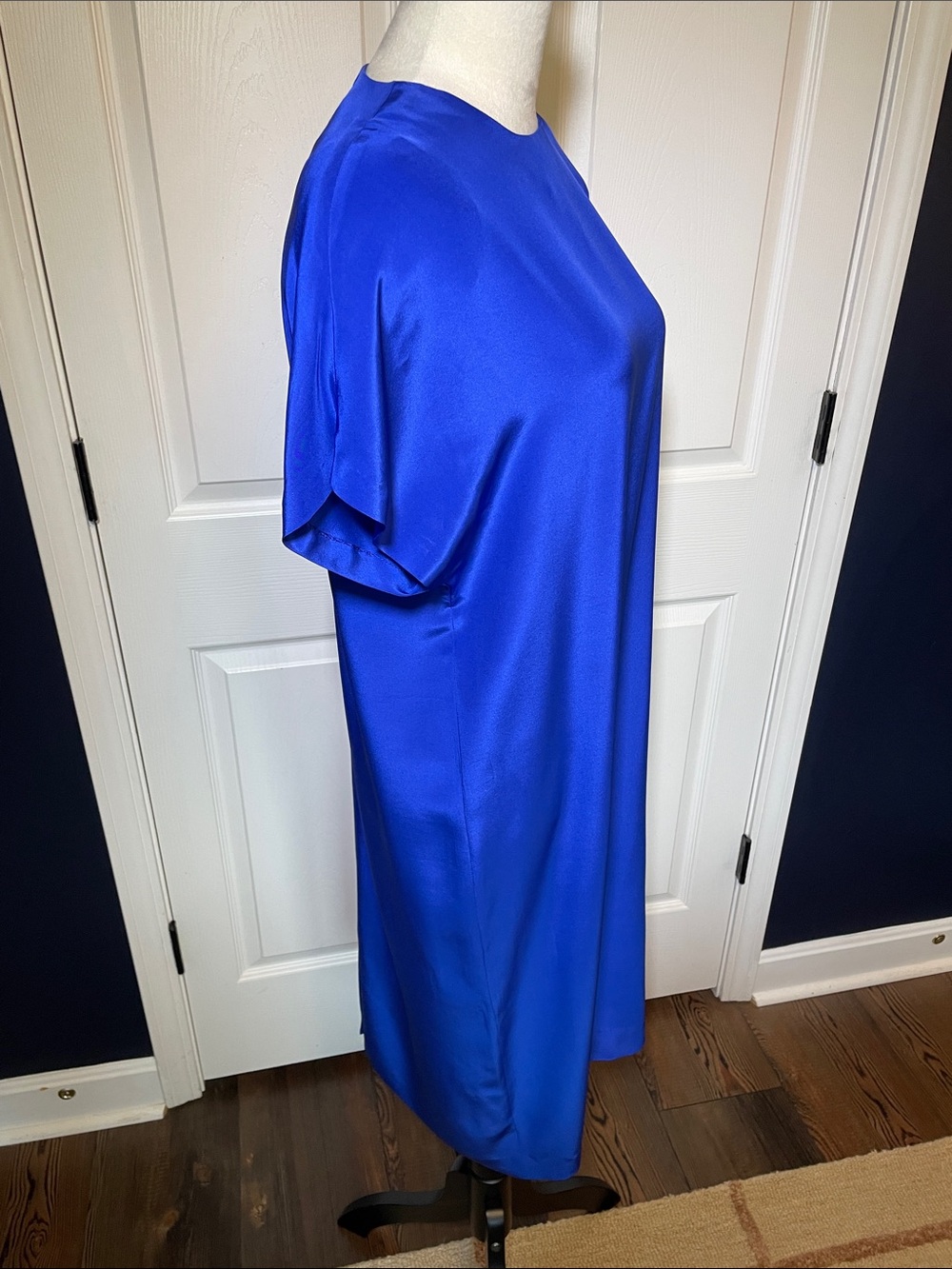 NWT Vintage 90s Liz Claiborne Silk Midi Dress Short Sleeves Shift Size 14 Petite - Picture 3 of 9